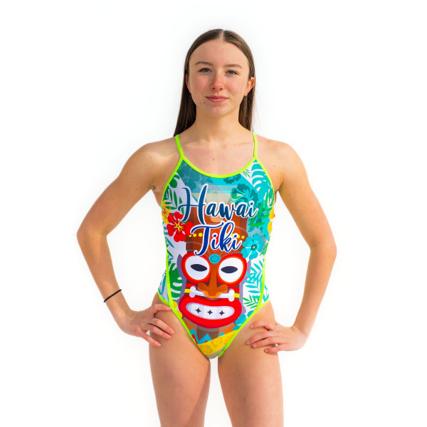 SWEAMS HAWAI TIKI - Maillot Femme 1 Piece Bretelles Fines