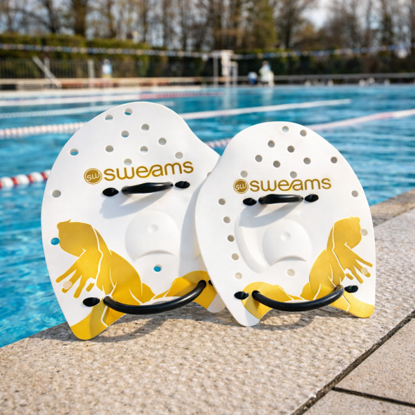 Plaquettes Natation SWEAMS SWIM Paddle - Strong Swimmer White Gold