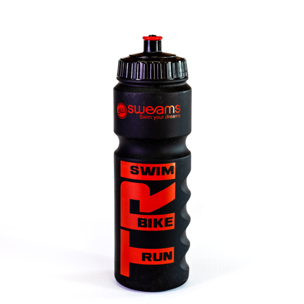 Bidon TRIATHLON SWEAMS Swim Bike Run - Black Matt RED - 750ml